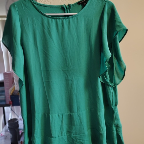 Stella and Dot women's green XXL blouse flowing short sleeve - Picture 4 of 6